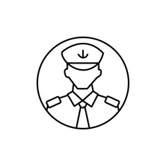 Male chief officer icon Vector logo set flat
