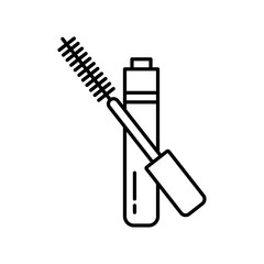 Mascara brush icon Vector logo set flat