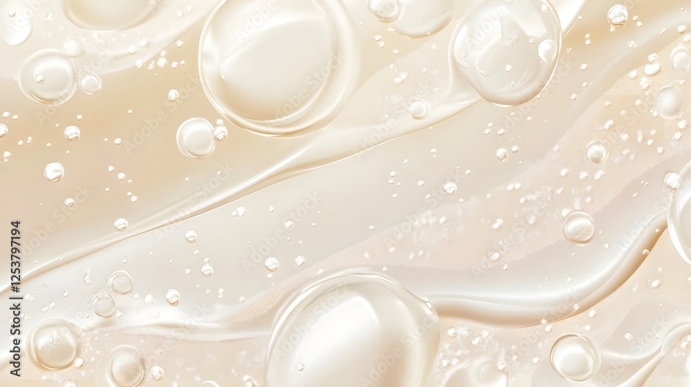 Poster Tranquil and serene abstract background with delicate bubbles swirling ripples and soft green liquid reflections  Clean minimalist and ethereal design with a calming peaceful and harmonious vibe