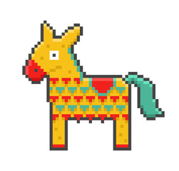 Obraz premium Mexican Pinata pixel art. Vector illustration.