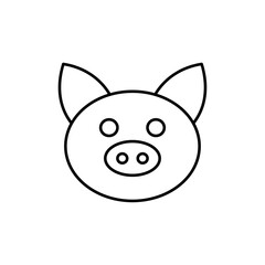 Pig face icon Vector logo set flat