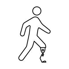 Prosthetic leg icon Vector logo set flat