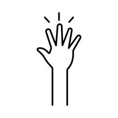 Raised Hand icon Vector logo set flat