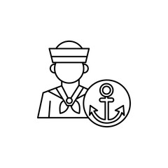 Sailor icon Vector logo set flat
