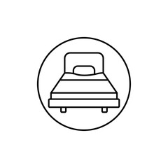 Single bed icon Vector logo set flat
