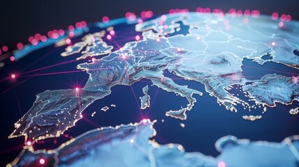 Illuminated digital globe showcasing interconnected tax information and global financial networks