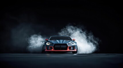 High Performance Racing Car With Smoke