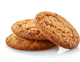 Tasty oatmeal cookies isolated on white background