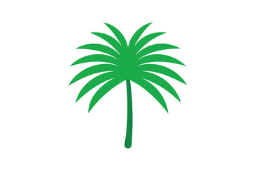 Obraz premium green palm leaf icon in flat style
