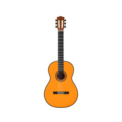 Fototapeta premium Classic Acoustic Guitar with Bright Orange Body and Natural Finish