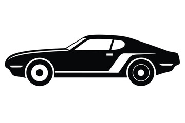 Silhouette vector illustration of a drag racing car icon on a black and white background