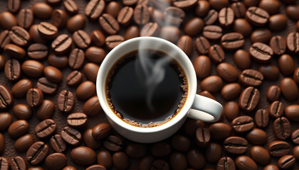 Fototapeta premium cup of coffee beans