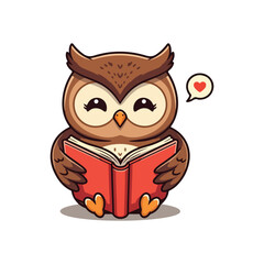 Cute Owl Waving Hand Cartoon Vector Icon Illustration. Animal Nature Icon Concept Isolated Premium