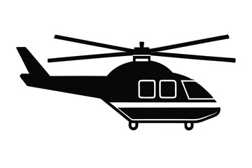 Silhouette vector illustration of a helicopter icon on a black and white background