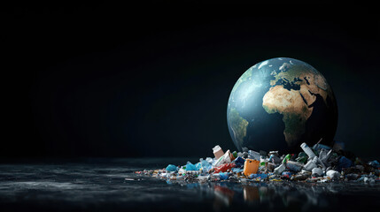 Earth Covered In Plastic Waste