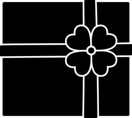 Gift Box with Clover Decoration silhouette.
St. Patrick's day gift box wrapping silhouette Isolated.
St. Patrick's day gift 
Transparent background.