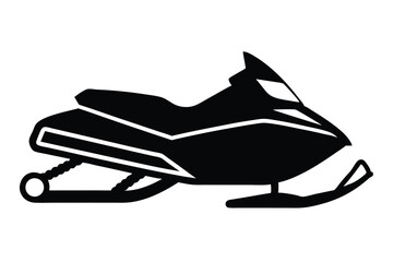 Silhouette vector illustration of a snowmobile icon on a black and white background