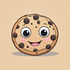 Fototapeta premium Cute adorable cartoon kawaii delicious food with face and pastel color background illustration texture design. 