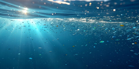 Microplastic Pollution Underwater Sunlight Ocean Degradation Environmental