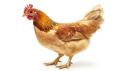 Fototapeta premium Realistic Watercolor Chicken Illustration on White Background