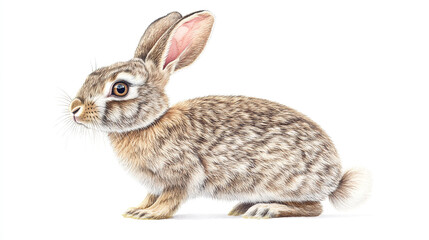 Obraz premium Realistic Watercolor Illustration of a Rabbit