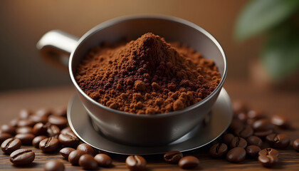 coffee beans and powder