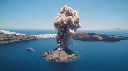 volcano in Santorini, Greece