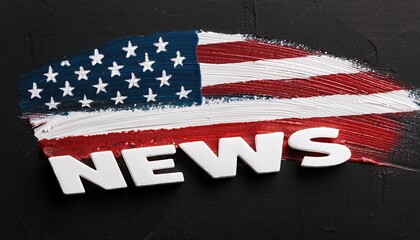 American Flag Inspired News Theme with Text
