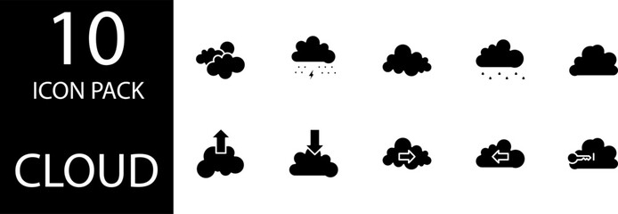 Obraz premium cloud solid Editable Icons set. 