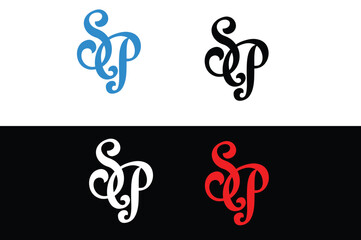 Stylish initial letters S P logo design for your company
