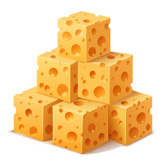 Stacked Cheese Slices High-Quality Vector for Food and Dairy Designs