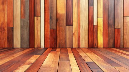 Variety of Wooden Textures and Patterns Creating a Rustic Atmosphere in an Interior Space