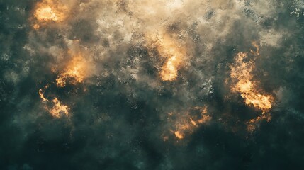 Fototapeta premium Fiery cloudscape, dark sky, abstract texture