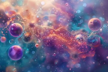 Abstract Representation of Quarks: Dynamic and Vibrant Subatomic Particles in a Cosmic Setting