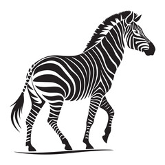 Minimalist Zebra Silhouette Black Icon