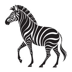 Zebra Outline Silhouette Icon Black