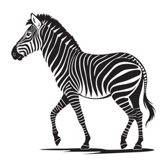 Simple Zebra Silhouette Black Design