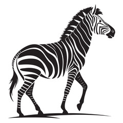 Detailed Zebra Silhouette Black Icon