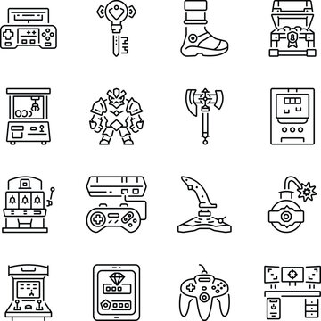Collection of Linear Style Esports Icons 