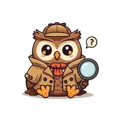 Fototapeta premium Cute Owl Waving Hand Cartoon Vector Icon Illustration. Animal Nature Icon Concept Isolated Premium