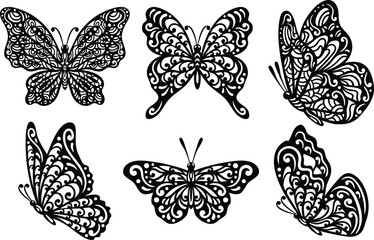Set Of Decorative Butterfly SVG