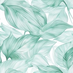 Seamless floral watercolor pattern in light blue and turquoise leaves background. Watercolour paint brush texture for banner, wedding invite, card, flyer, wrapping paper.