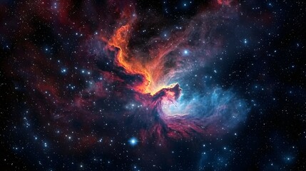 Obraz premium Colorful Deep Space Nebula With Stars