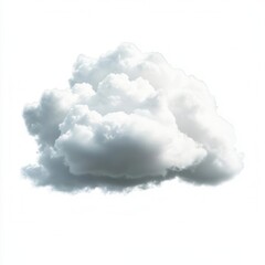 Isolated White Natural Cloud Element on Pure White Background for Versatile Design Projects