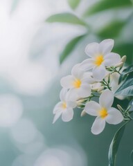 Obraz premium Jasmine Flower Representing Mother's Day in Thailand, Isolated on White Background with Precise Clip Path Detailing