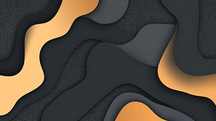 Obraz premium Abstract gold grey paper waves