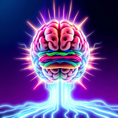 human brain and arrow