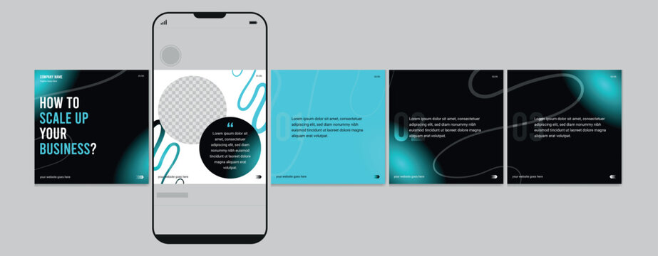 Linkedin carousel post design, Editable social media Instagram carousel post, Most engaging business carousel post, Template eps 10.