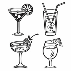 set of cocktails