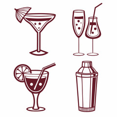 set of cocktails